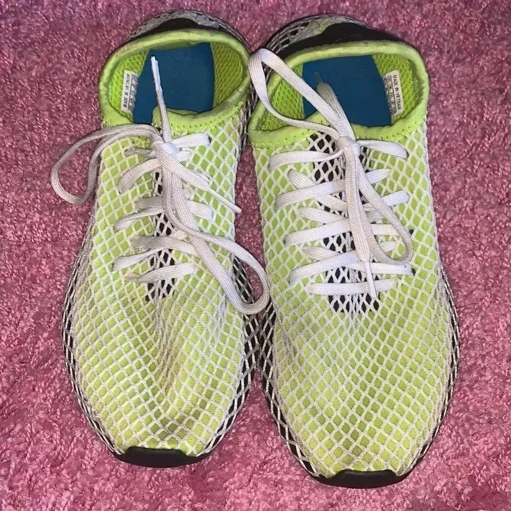 Adidas Deereupt Sneakers  Neon Lime Green Size 6.5